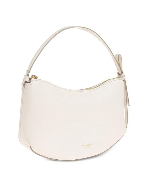 Kate Spade White Loop Logo-Print Shoulder Bag