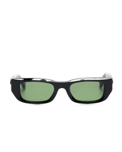 Off-White c/o Virgil Abloh Green Off- Fillmore Rectangle-Frame Sunglasses