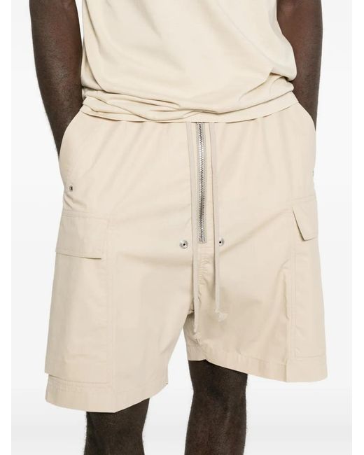 Rick Owens Natural Cargo Zip Shorts for men