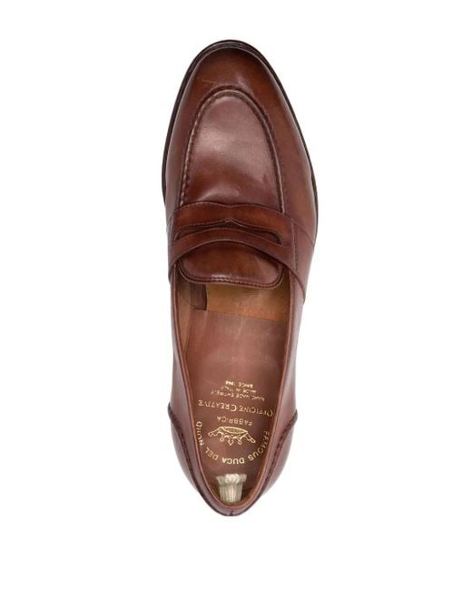 Officine Creative Brown Temple Leather Penny Loafers for men