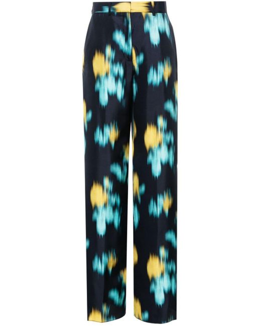 Pantalones anchos con estampado abstracto Lanvin de color Blue