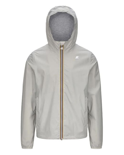 K-Way Gray Jack Logo-Print Hooded Jacket for men