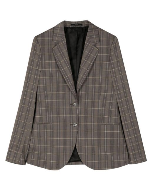 Paul Smith Gray Check-pattern Wool Blazer