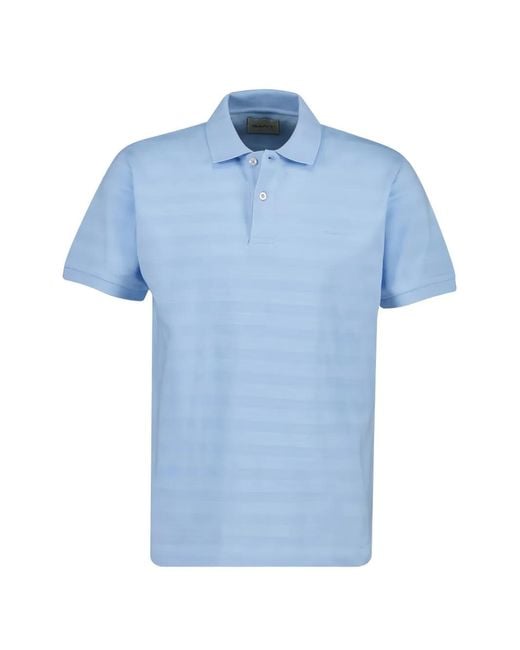 Gant Blue Striped Short-Sleeve Polo Shirt for men