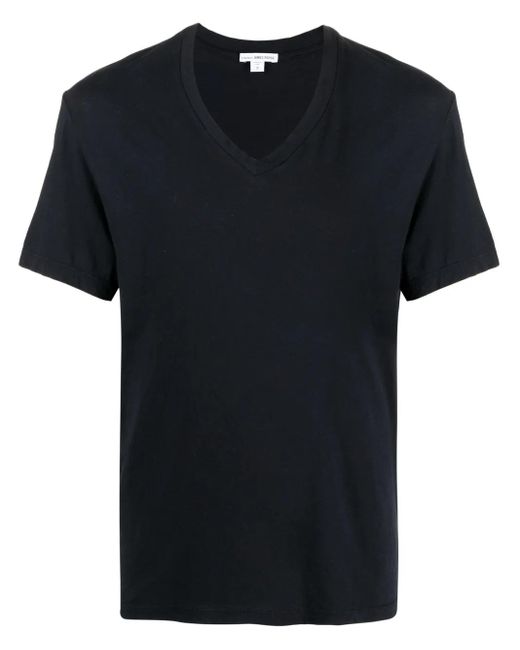 James Perse Black Short-Sleeve V-Neck T-Shirt for men