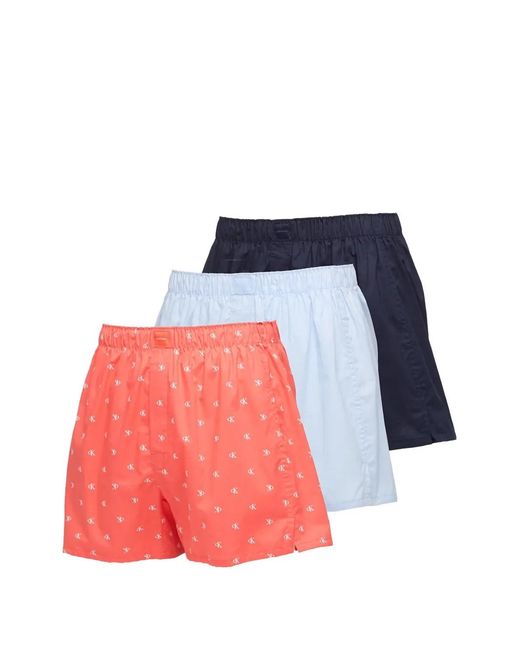 Calvin Klein Red Elasticated Boxers (Pack Of Three) for men