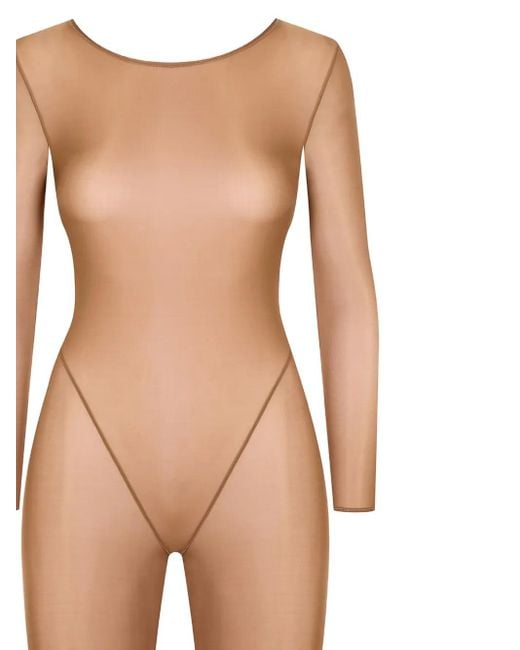 Maison Close Natural French Kiss Light Open-Back Long-Sleeve Jumpsuit