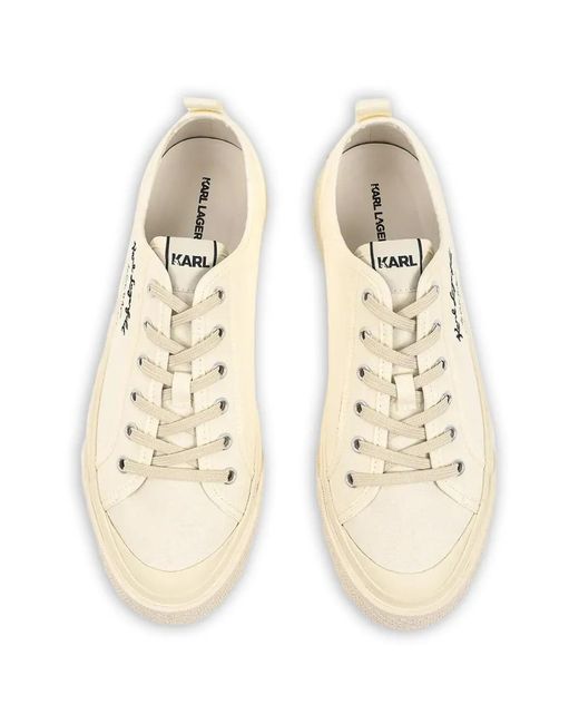 Karl Lagerfeld Natural Logo-Print Platform Sneakers for men