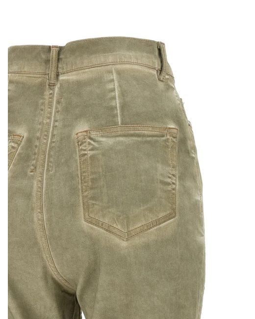 Rick Owens Green High-Waisted Flared Jeans