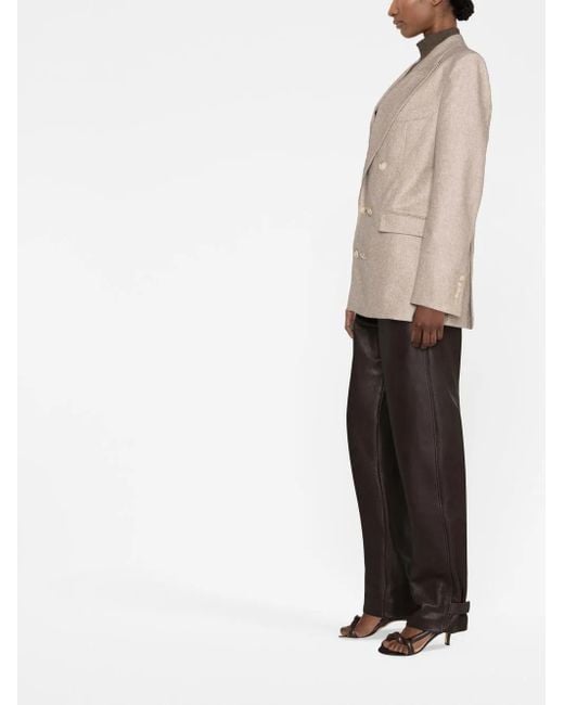 ANDAMANE Natural Double-Breasted Blazer