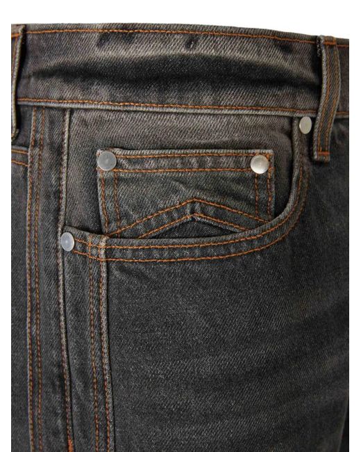 Rhude Gray Belt-Loop Button-Fastening Jeans for men