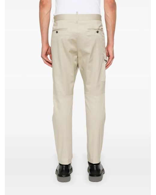 DSquared² Natural Logo-Plaque Cargo Pants For for men