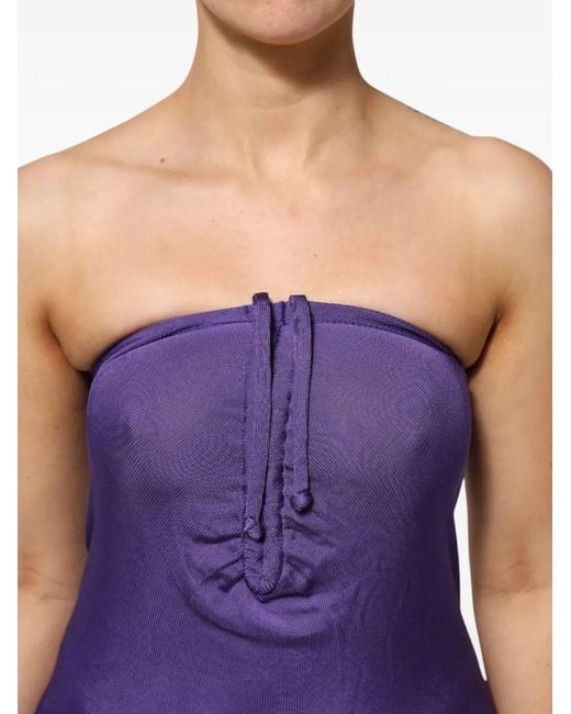 Roberto Cavalli Purple Strapless Mini Dress