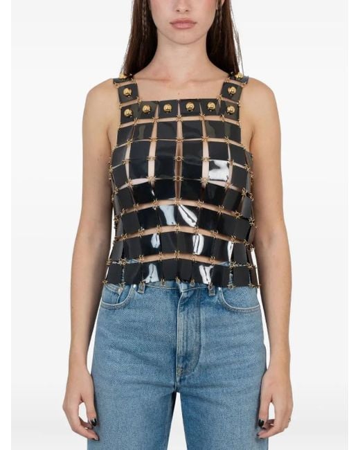 Rabanne Blue Square-Panelled Top