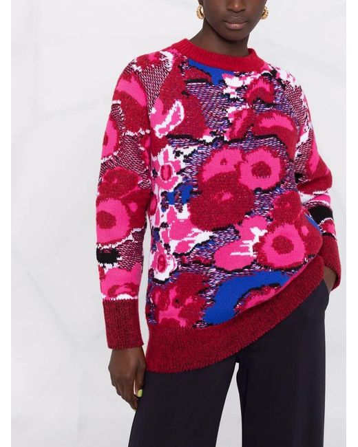 Stella McCartney Pink Patterned Intarsia-Knit Jumper
