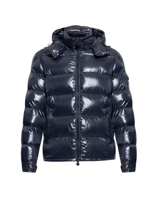 Moncler Blue Maya Hooded Puffer Jacket for men