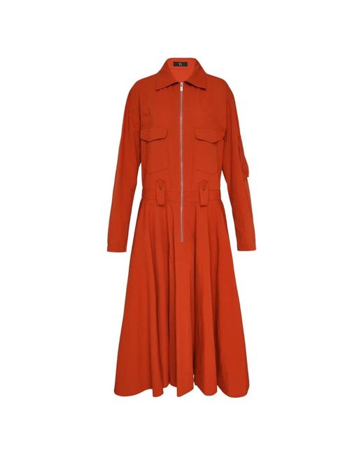 Y's Yohji Yamamoto Zip-Up Flared Midi Dress