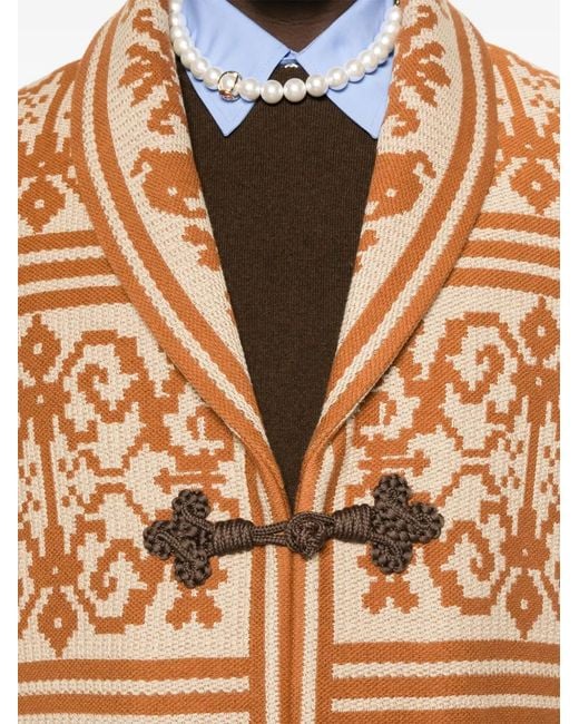 Valentino Garavani Brown Jacquard Jacket for men
