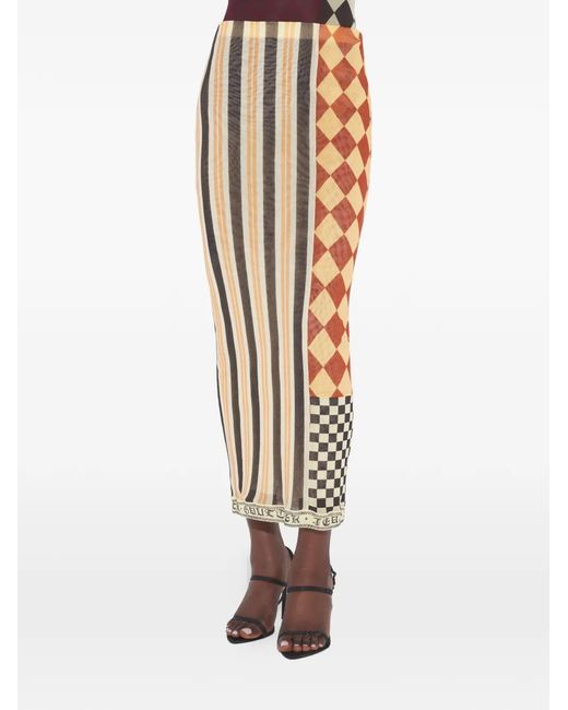 Jean Paul Gaultier Multicolor Patchwork Printed Maxi Skirt