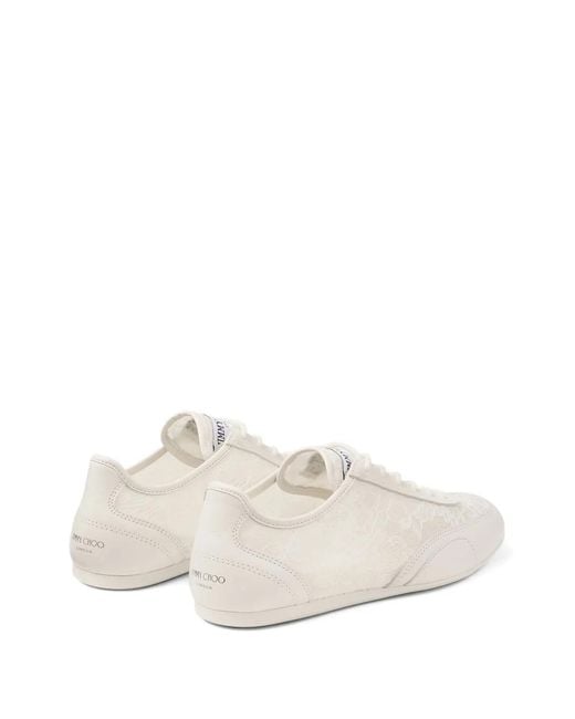 Jimmy Choo White Lace Sunny Sneakers