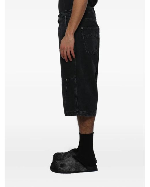 Rhude Black Washed Canvas Shorts for men