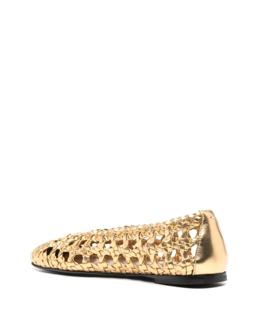 Giuseppe Zanotti Natural Georgia Cage Ballet Flats