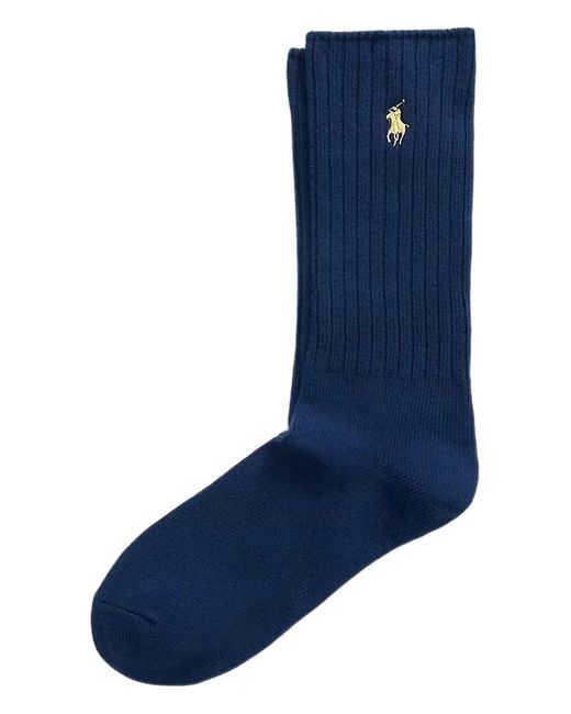Polo Ralph Lauren Blue Embroidered Ribbed Socks for men