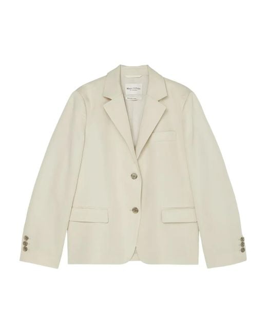Marc O' Polo White Single-Breasted Blazer