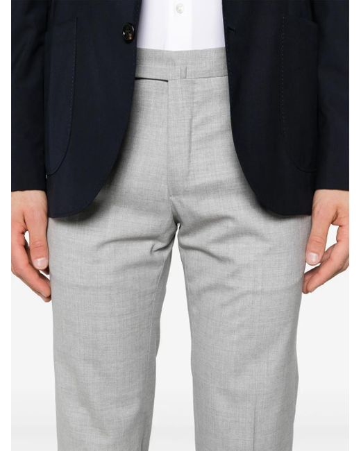 Incotex Gray Mid-Rise Tapered Trousers for men