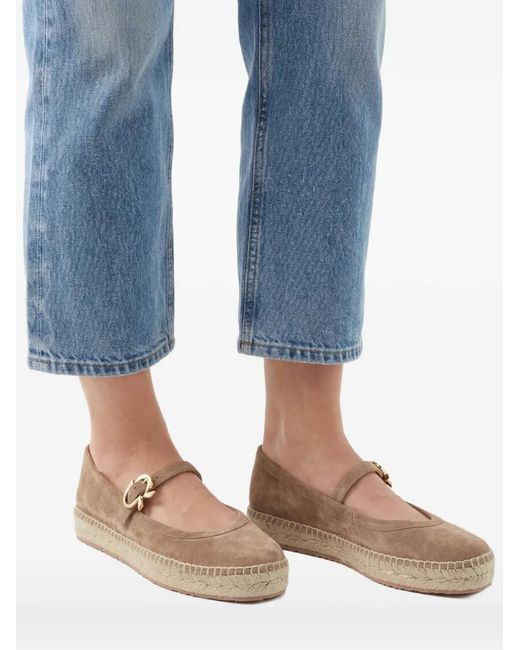 Gianvito Rossi Brown Elda Mary-Jane Camel Espadrilles