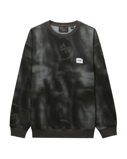 Alpha Industries Black Unfrm Crew-Neck Sweatshirt for men
