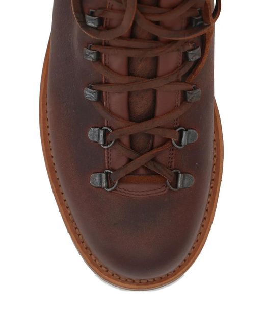 Yuketen Brown Bottines En Cuir À Lacets for men