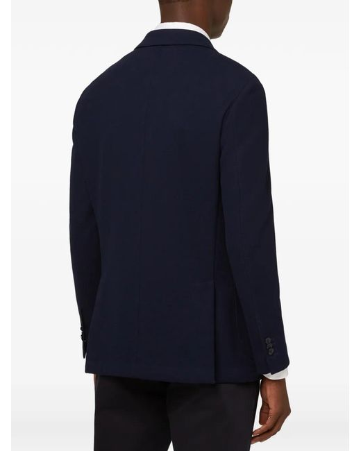 Boggi Blue Buttoned Long-Sleeve Blazer for men