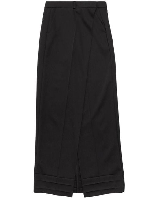 Balenciaga Black High-waisted Wool Skirt