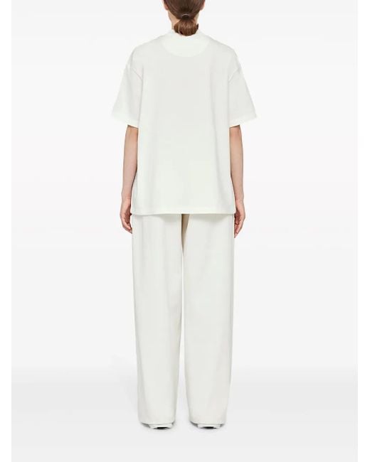 Jil Sander White Graphic-Print Cotton T-Shirt