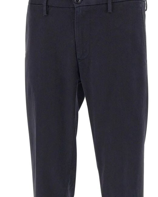 Re-hash Blue Cuffed Cotton-Blend Chinos for men