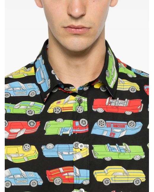 Moschino Black Car-Print Shirt for men