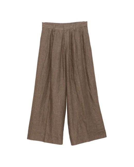 ERL Brown Wide-Leg Tailored Trousers
