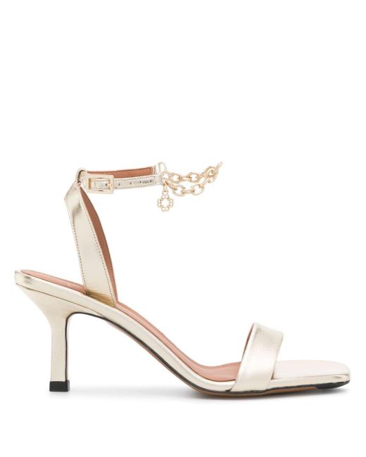 Maje White 80mm Leather Sandals