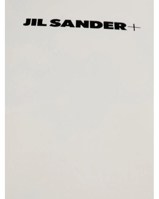 Jil Sander White Logo-Print Bikini Top