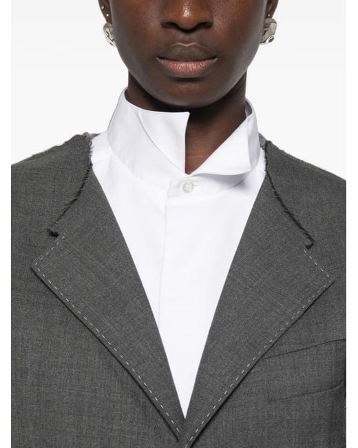 SONIA CARRASCO Gray Panelled Raw-Edge Blazer