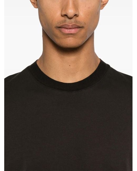 Zegna T-Shirt Met Ronde Hals in het Black voor heren