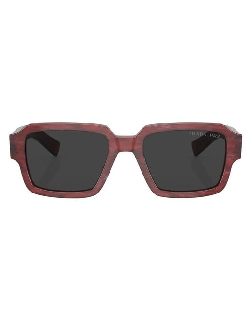 Prada Eckige Sonnenbrille mit Logo in Brown für Herren