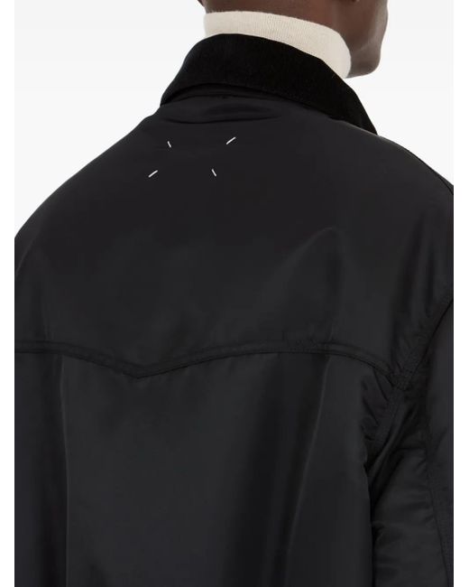 Maison Margiela Black Corduroy-Collar Bomber Jacket