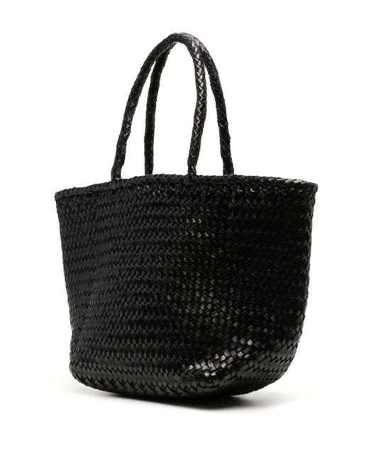 Dragon Diffusion Black Grace Basket Leather Tote Bag