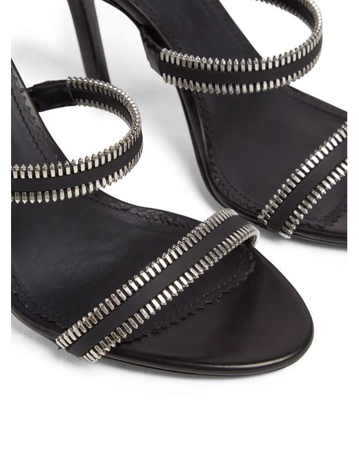 DSquared² Black Stud-Embellished Leather Sandals