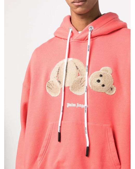 Palm Angels Pink Hoodie À Logo Imprimé for men