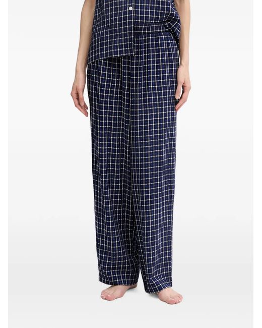 DKNY Blue Check-Pattern Pajamas