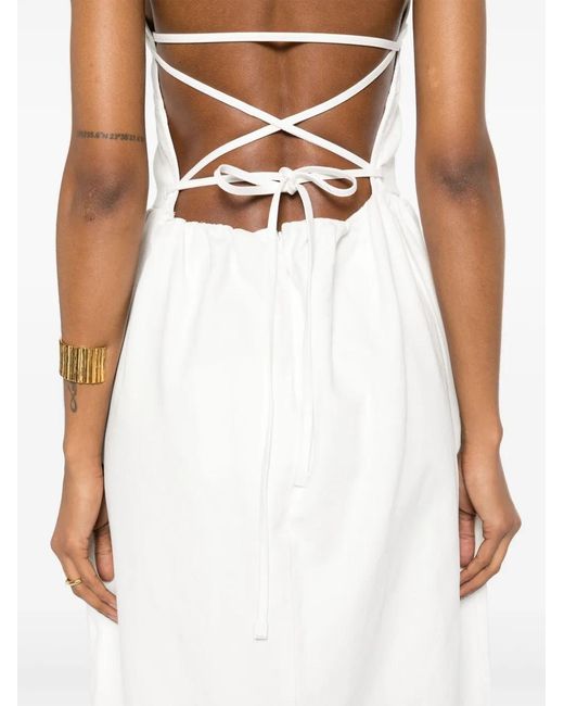 Max Mara White Cotton Long Dress