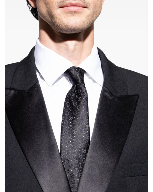 Giorgio Armani Black Silk Tie for men